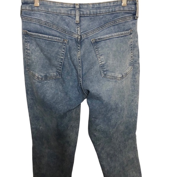 Old Navy OG Straight 10 Jeans High Rise Buttonfly Light Blue Stonewash Slimming - Picture 5 of 7